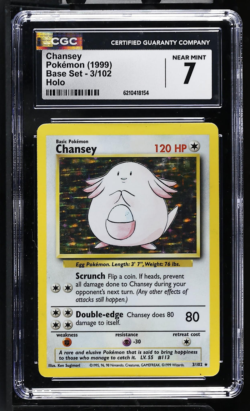 Pokémon Base Set Chansey #3/102 Holo CGC 7