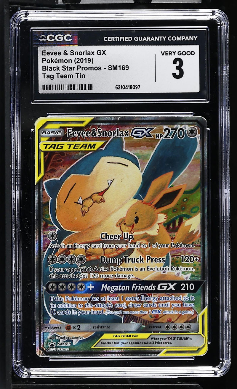 Pokémon Black Star Promos Eevee & Snorlax GX #SM169 CGC 3
