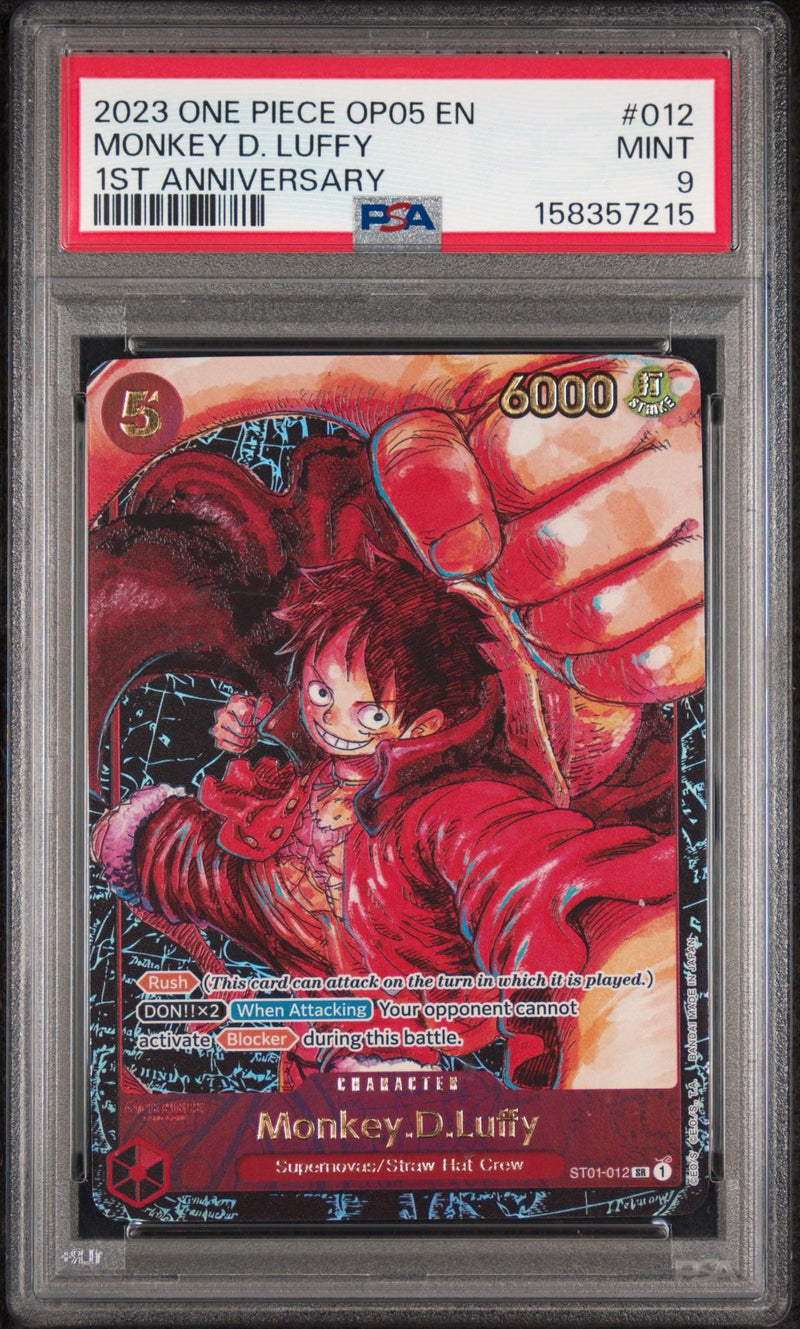 2023 One Piece Awakening of the New Era 1st Anniversary Monkey D. Luffy #ST01-012 PSA 9