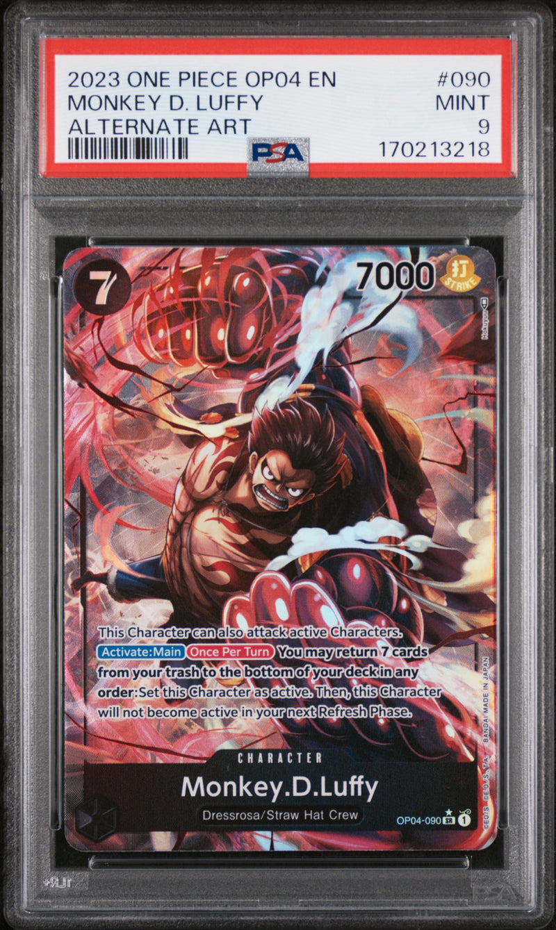 2023 One Piece Kingdoms of Intrigue Alternate Art Monkey D. Luffy #OP04-090 PSA 9