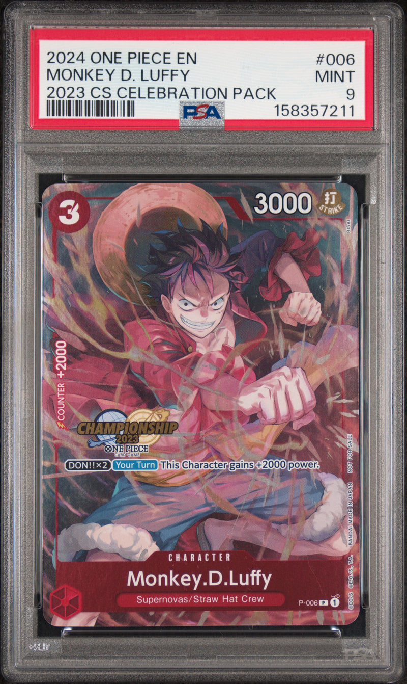 2024 One Piece Championship '23 Celebration Pack Monkey D. Luffy #P006 PSA 9
