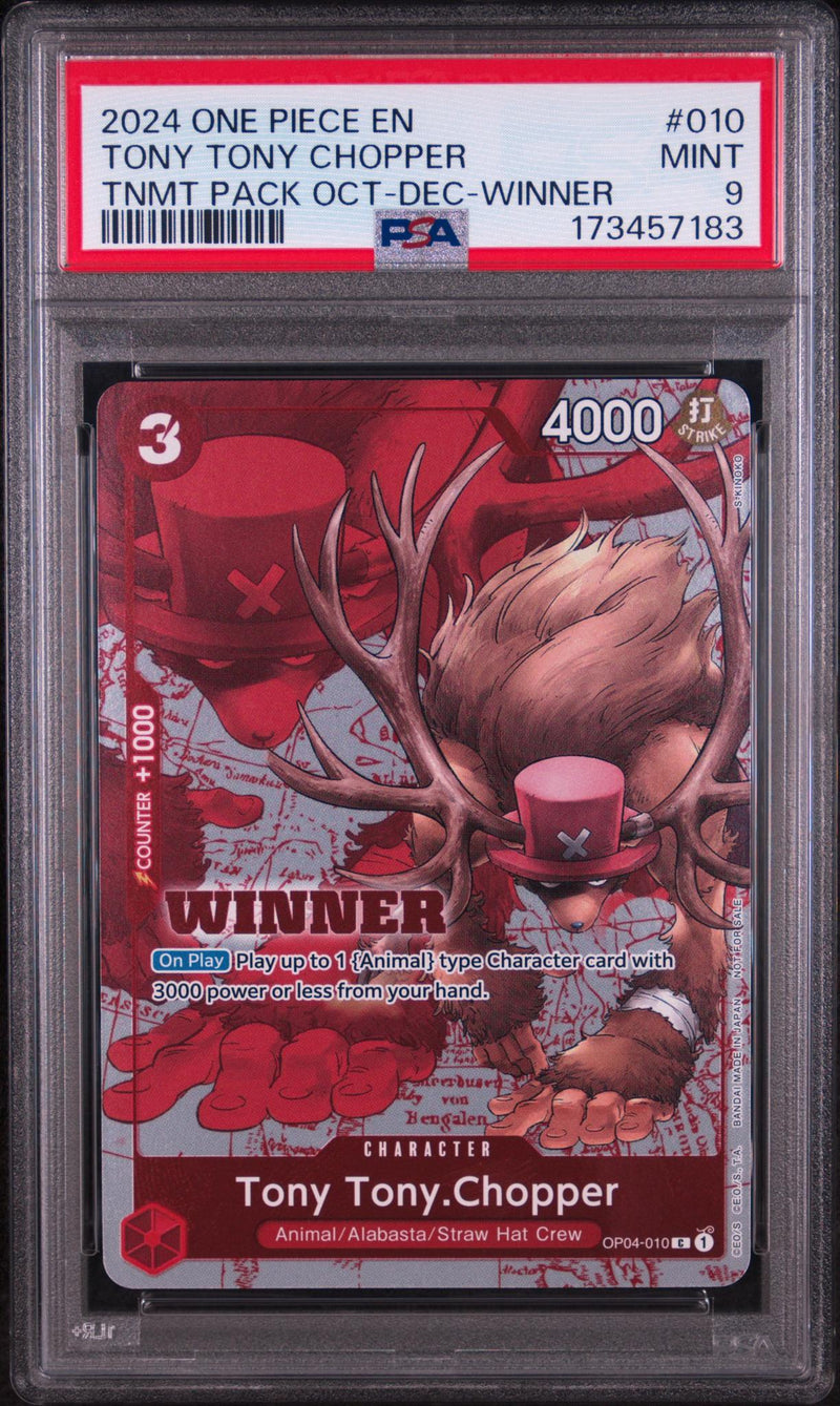 2022 One Piece Promo Tournament Pack October-December Winner Tony Tony Chopper #OP04-010 PSA 9