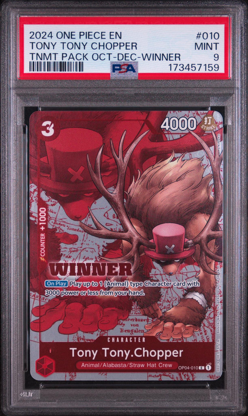 2022 One Piece Promo Tournament Pack October-December Winner Tony Tony Chopper #OP04-010 PSA 9
