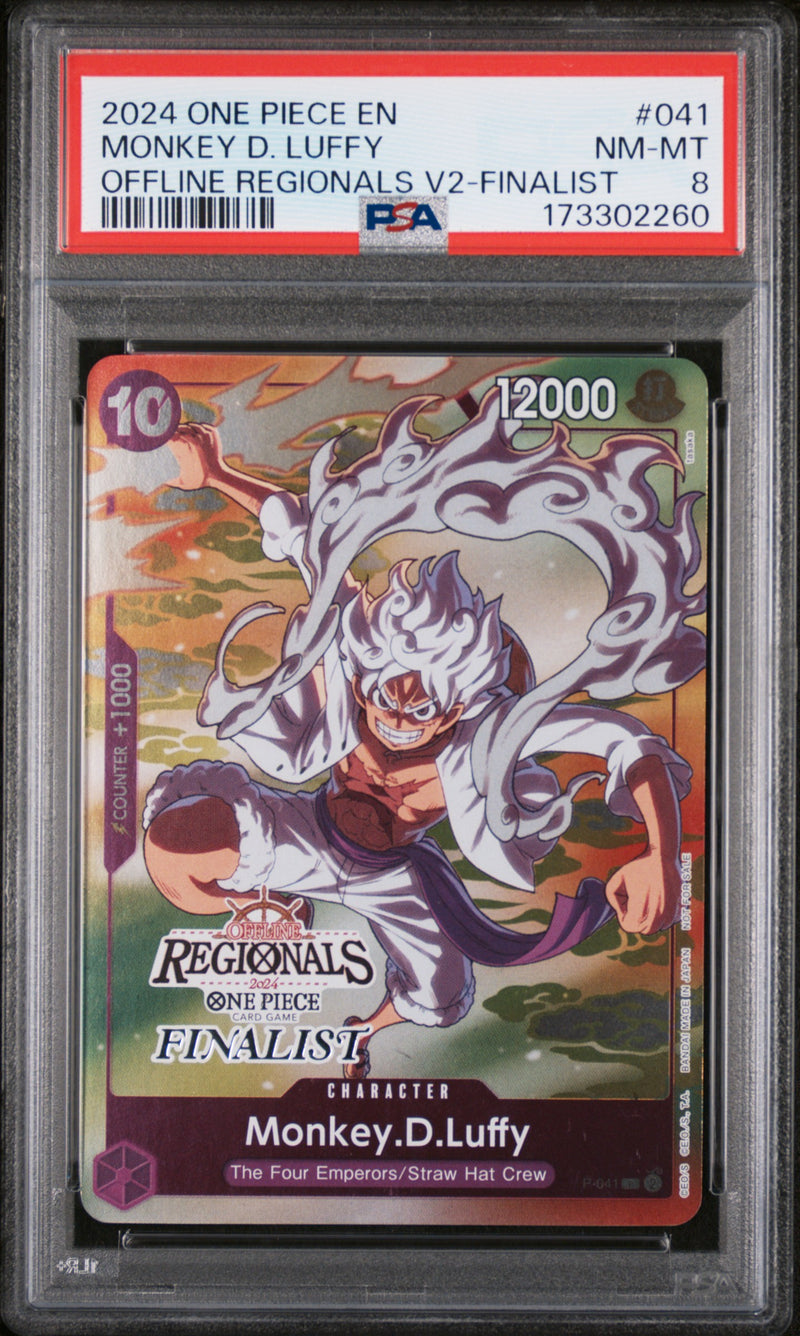 2024 One Piece Promo Offline Regional Finalist Volume 2 Monkey D. Luffy #P-041 PSA 8