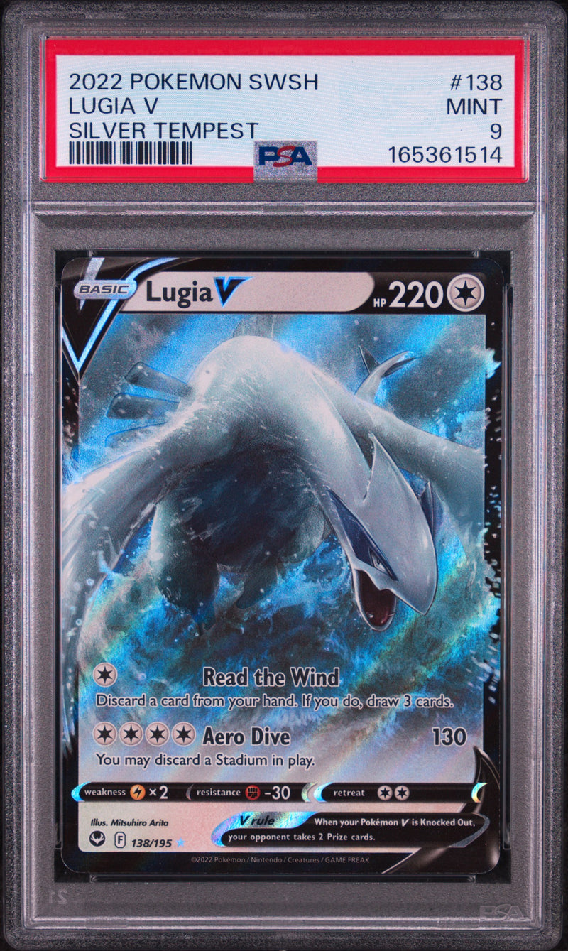 2022 Pokemon Sword and Shield Silver Tempest Lugia V #138 PSA 9