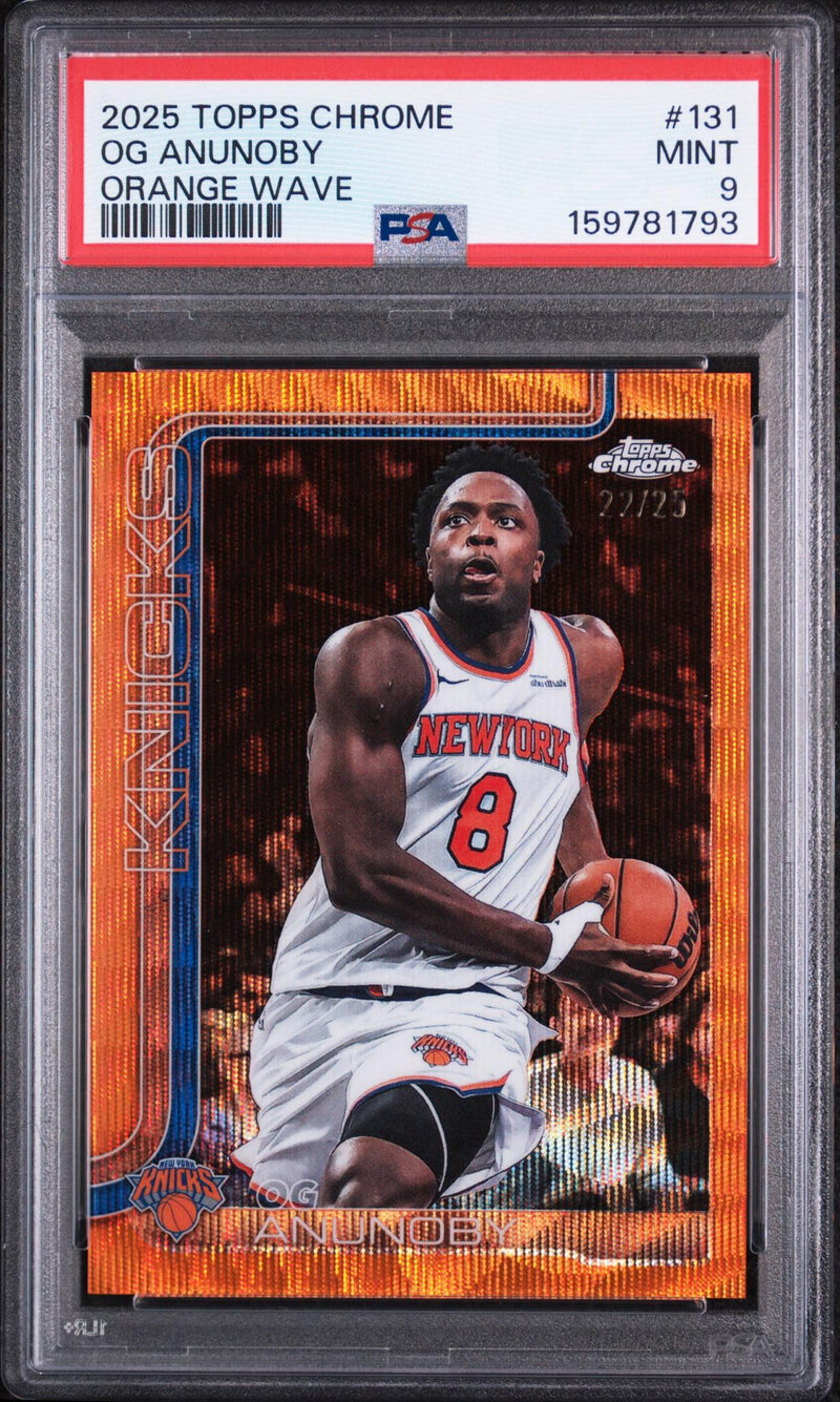 2025 Topps Chrome Orange Wave OG Anunoby #131 /25 PSA 9