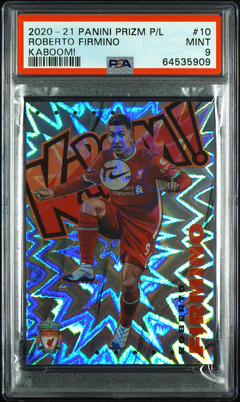 2020 Panini Prizm Premier League Kaboom Roberto Firmino #10 PSA 9