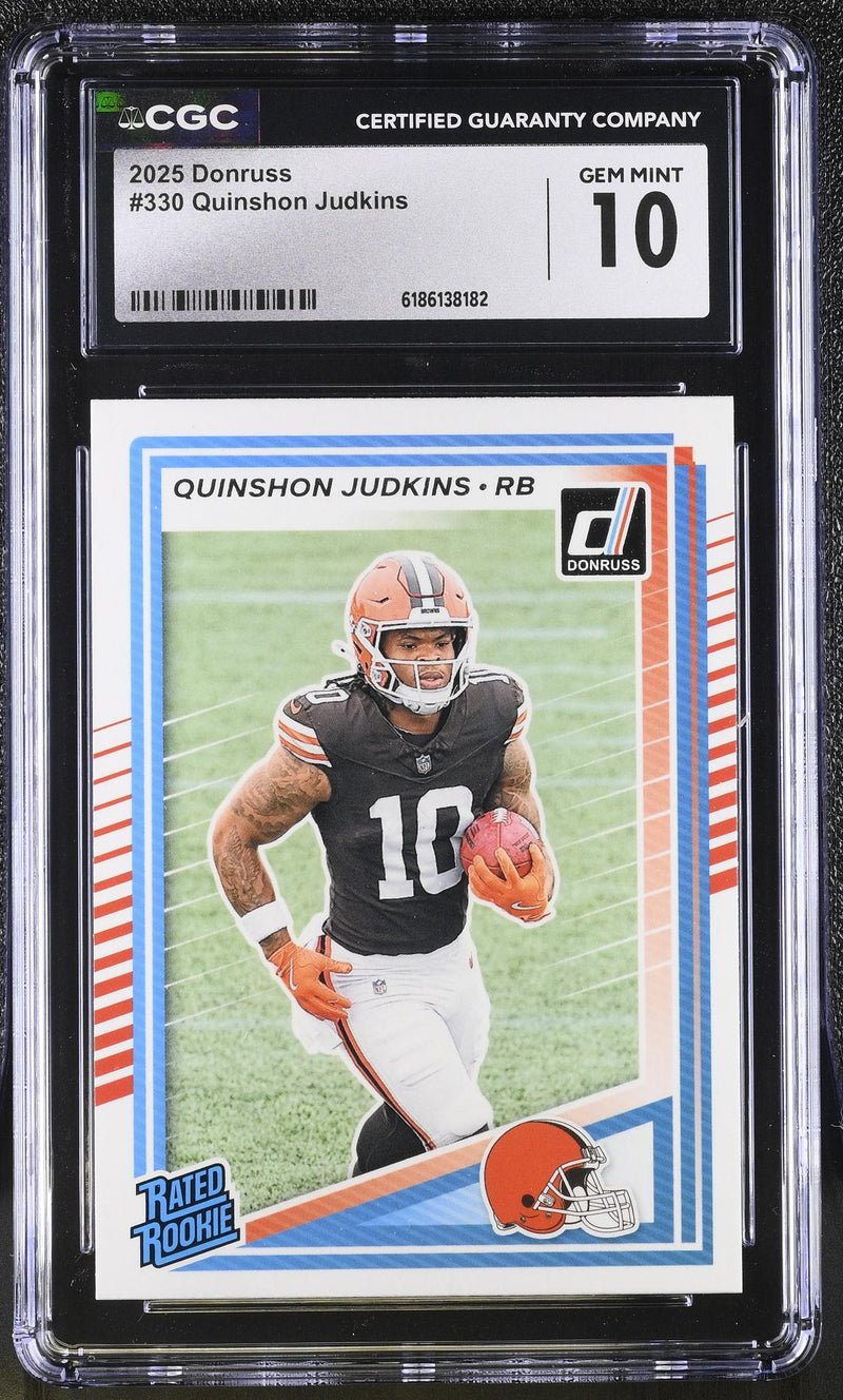 2025 Donruss Rated Rookie Quinshon Judkins #330 CGC 10