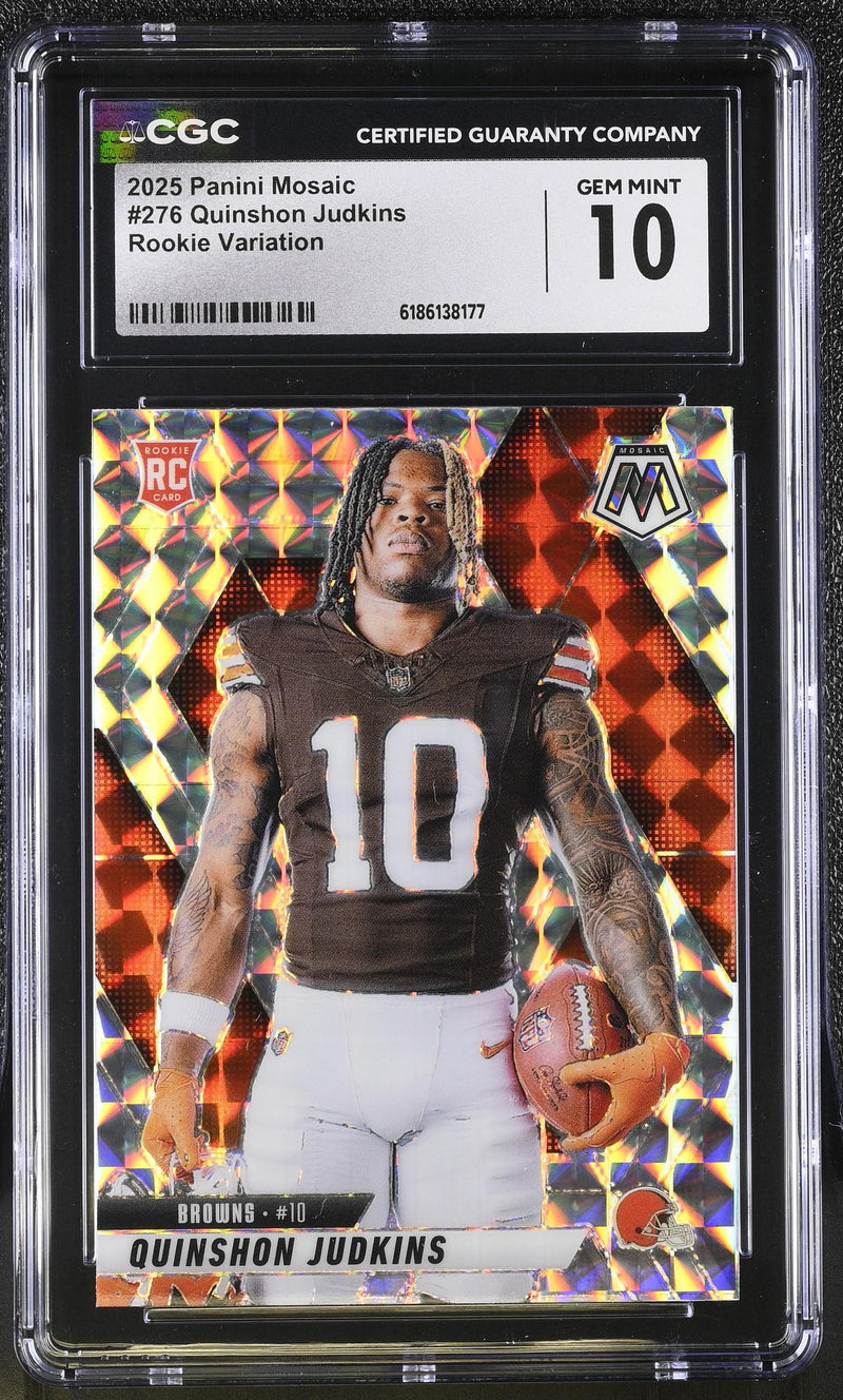 2025 Panini Mosaic Quinshon Judkins #276 Rookie Variation Prizm CGC 10