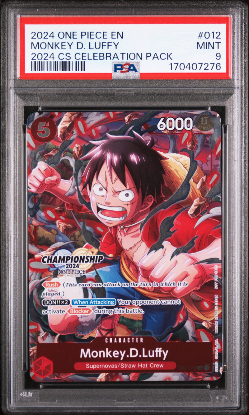 2024 Pokemon Tournament Promo Celebration Pack Monkey D. Luffy #ST01-012 PSA 9