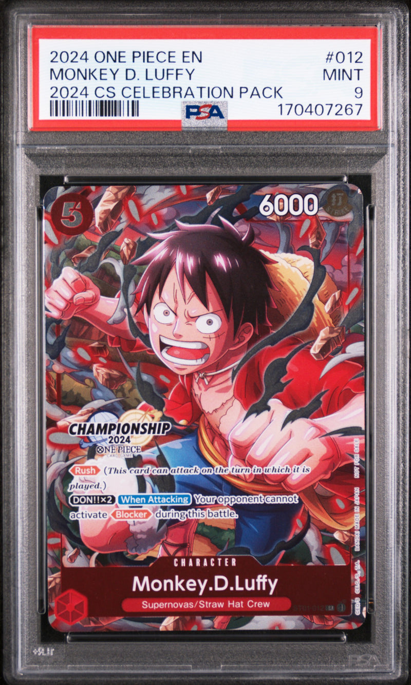 2024 Pokemon Tournament Promo Celebration Pack Monkey D. Luffy #ST01-012 PSA 9