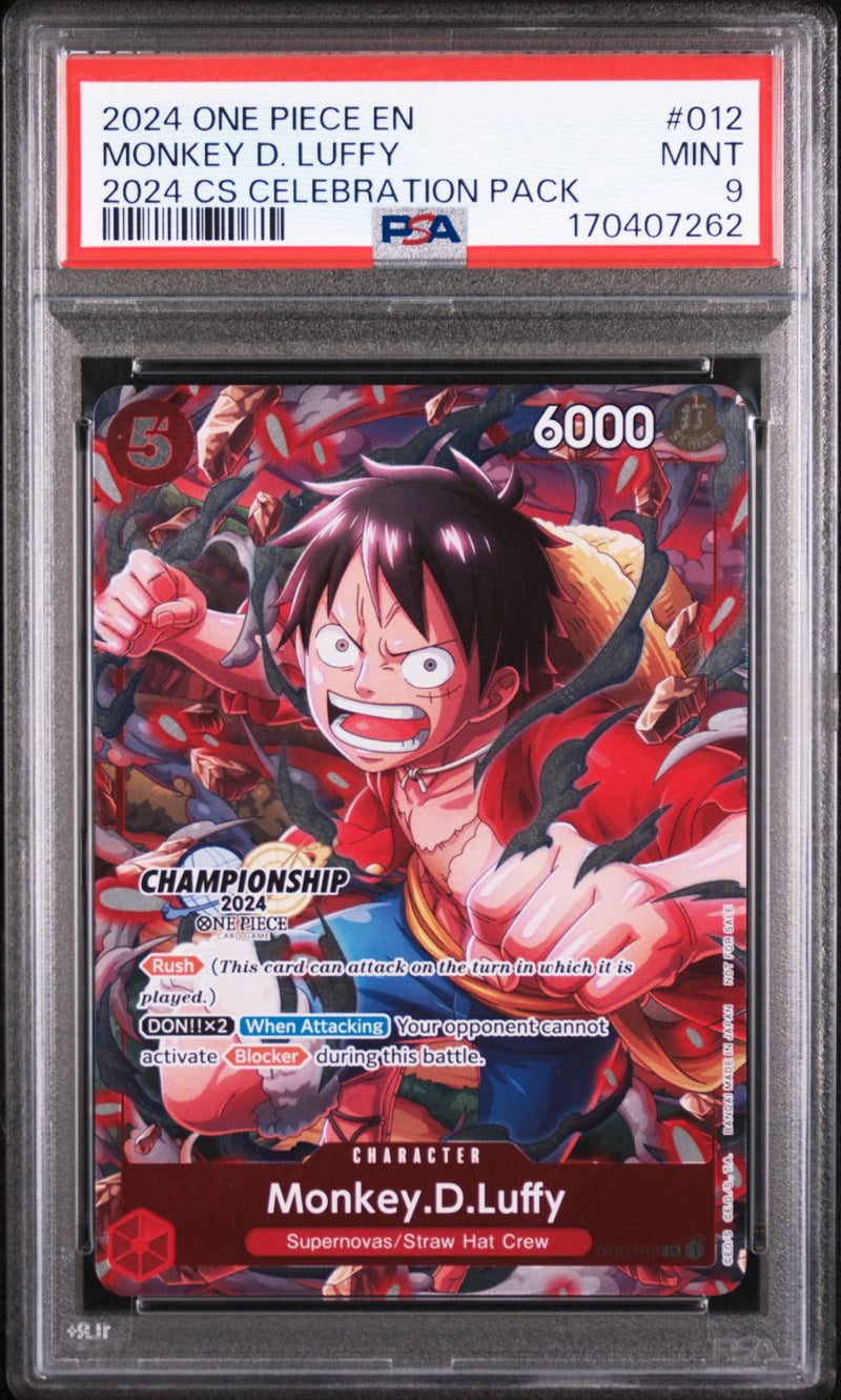 2024 Pokemon Tournament Promo Celebration Pack Monkey D. Luffy #ST01-012 PSA 9