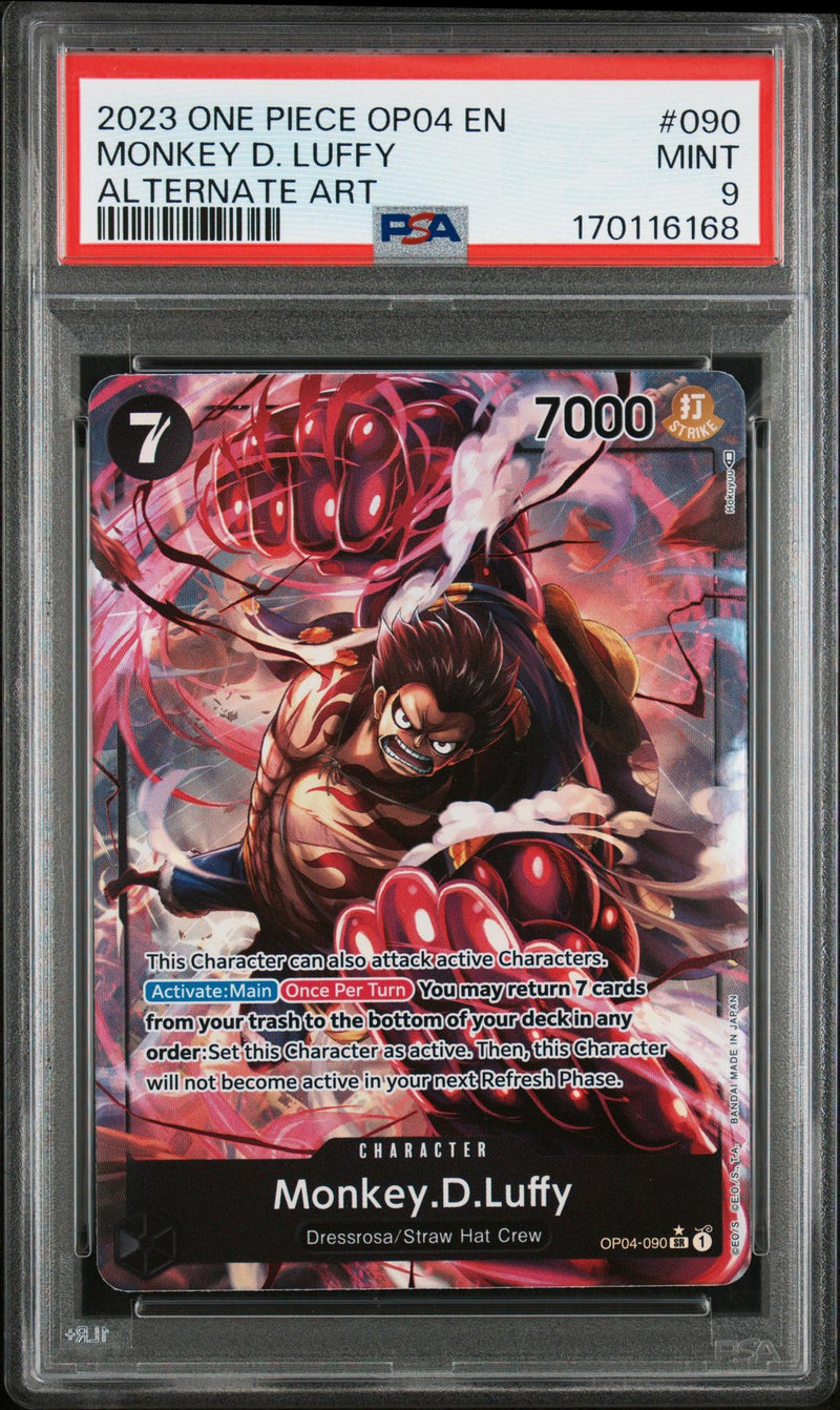 2023 One Piece Kingdoms of Intrigue Alternate Art Monkey D. Luffy #OP04-090 PSA 9