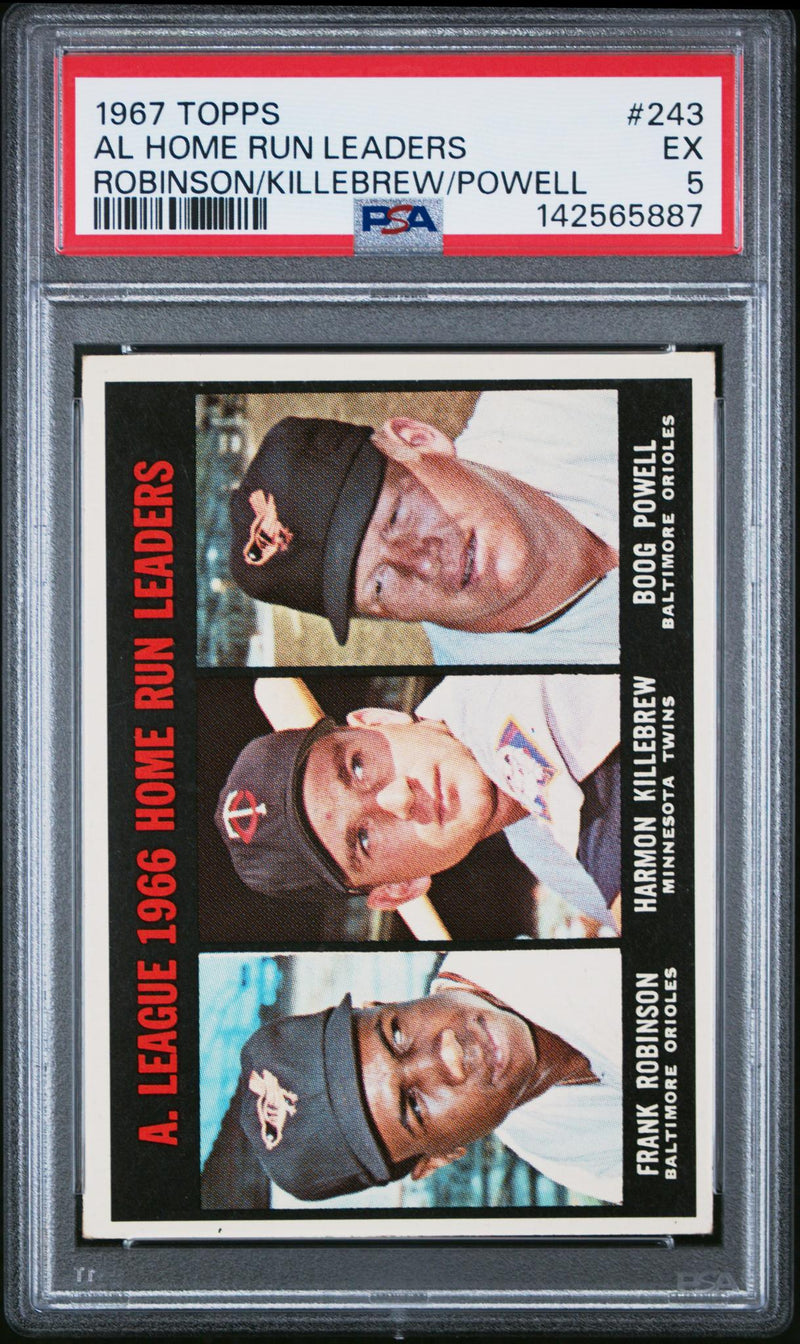 1967 Topps Boog Powell/Frank Robinson/Harmon Killebrew #243 PSA 5
