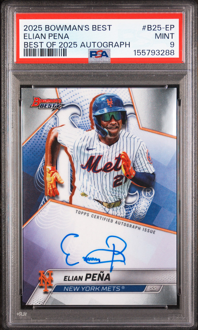 2025 Bowman's Best Best of '25 Autographs Elian Pena #B25EP PSA 9