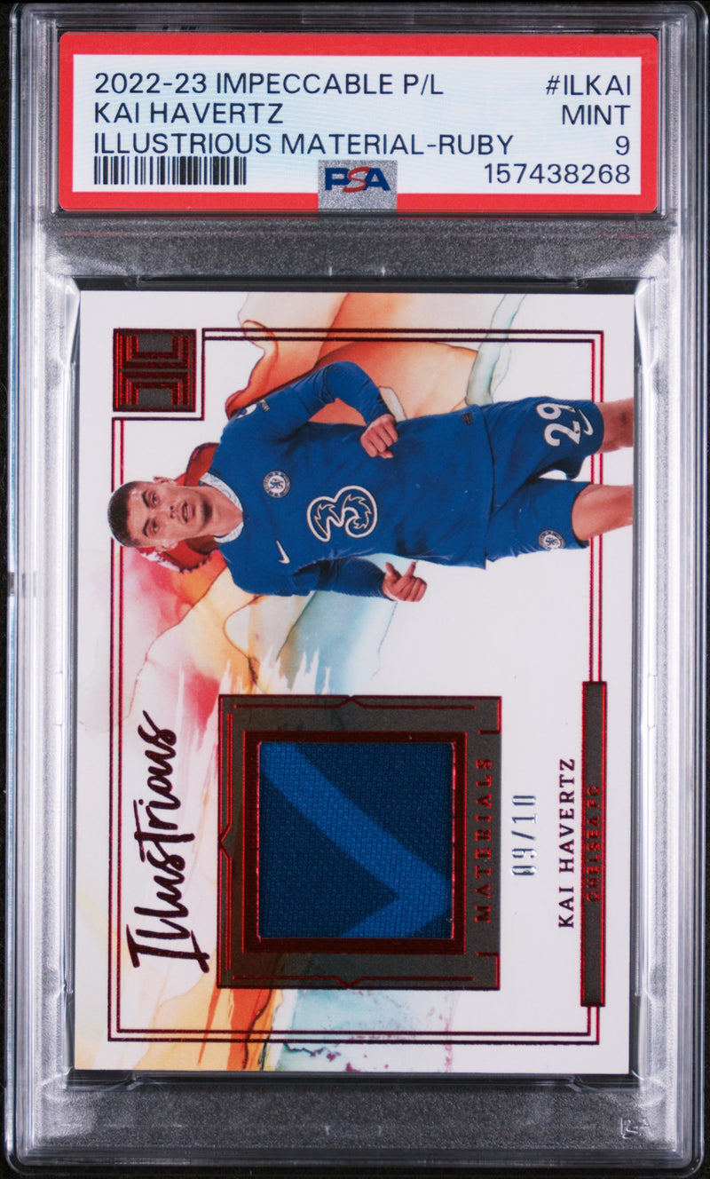 2022 Panini Impeccable Premier League Illustrious Materials Illustrious Material-Ruby Kai Havertz #ILKAI PSA 9
