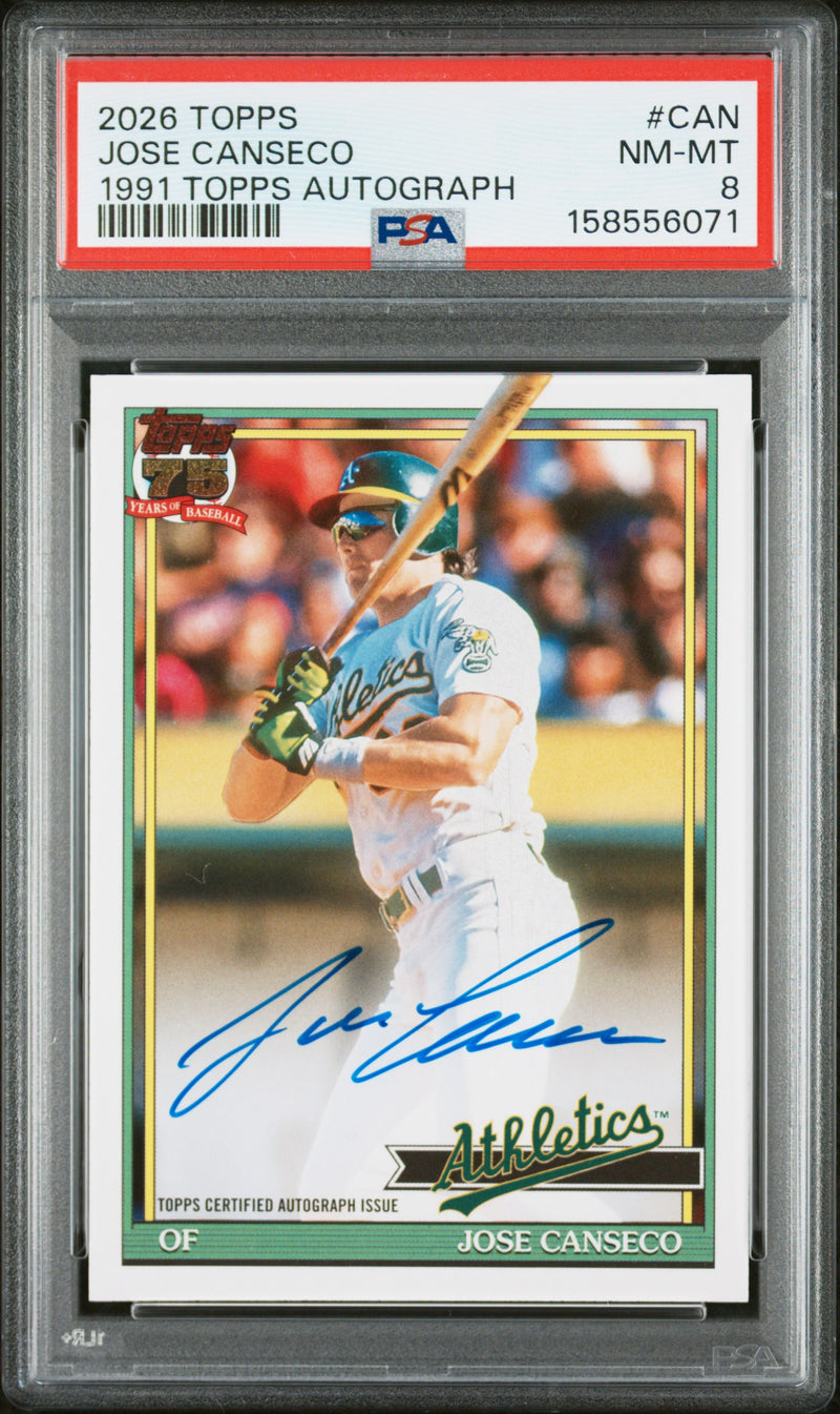 2026 Topps '91 Autographs Jose Canseco #91ACAN PSA 8