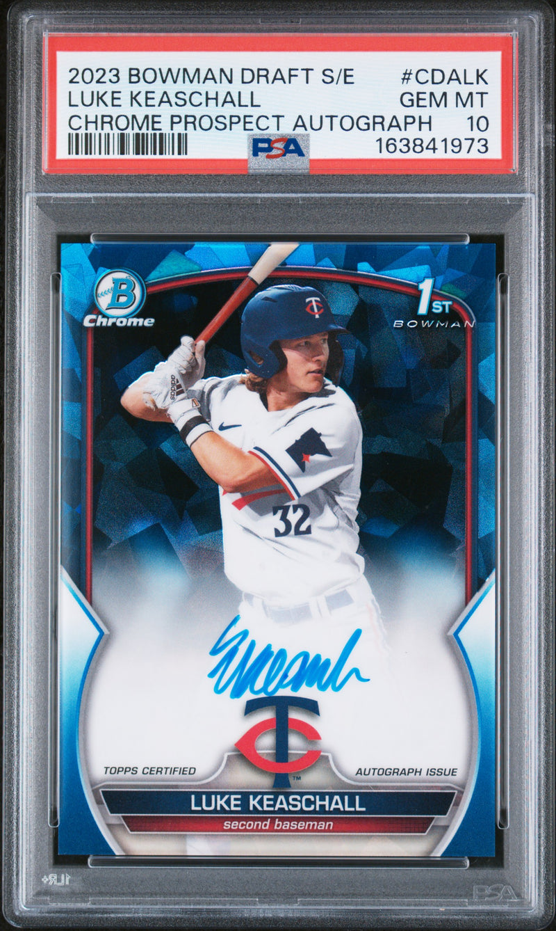 2023 Bowman Chrome Draft Sapphire Autographs Luke Keaschall #CDALK /199 PSA 10