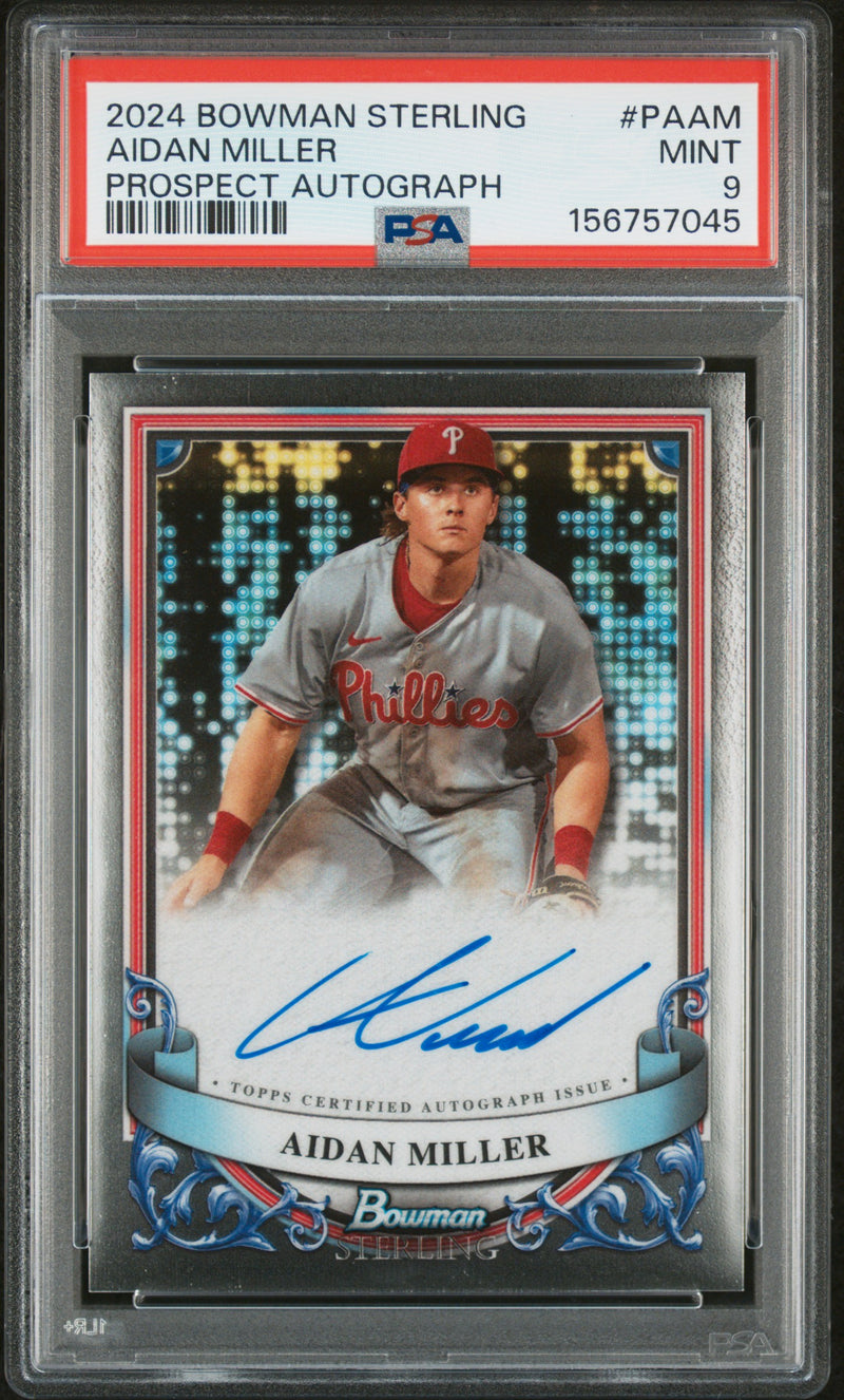 2024 Sterling Prospect Autographs Aidan Miller #PAAM PSA 9