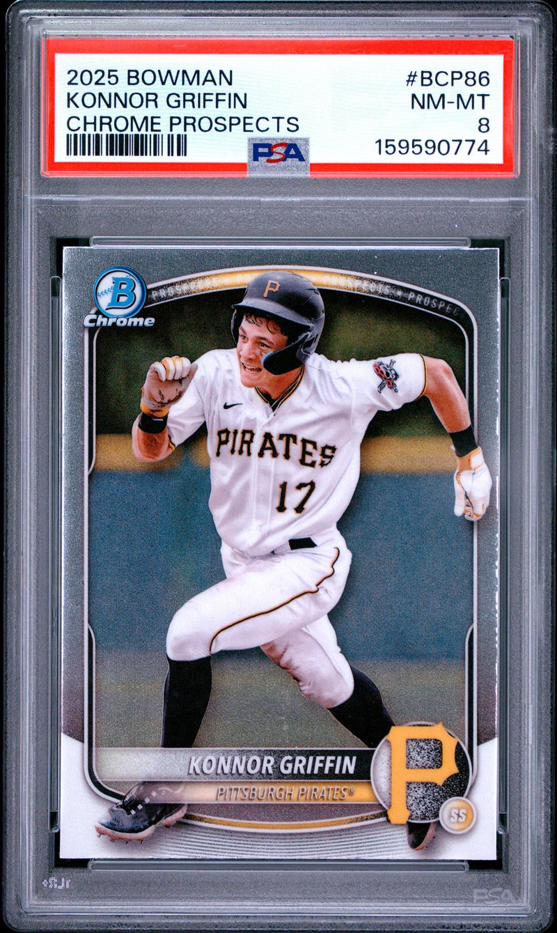 2025 Bowman Chrome Prospects Konnor Griffin #BCP-86 PSA 8