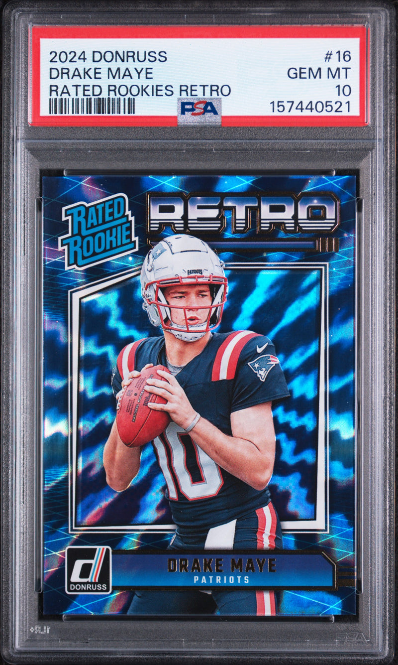 2024 Panini Donruss Rated Rookie Retro Drake Maye #16 PSA 10