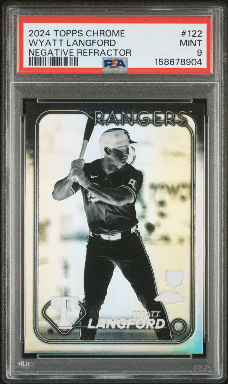 2024 Topps Chrome Negative Refractor Wyatt Langford #122 PSA 9