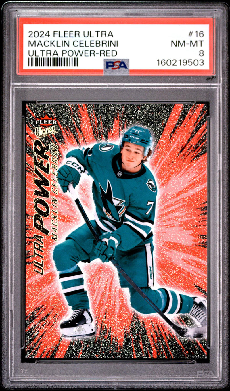 2024 Ultra Power Red Macklin Celebrini #UP16 PSA 8