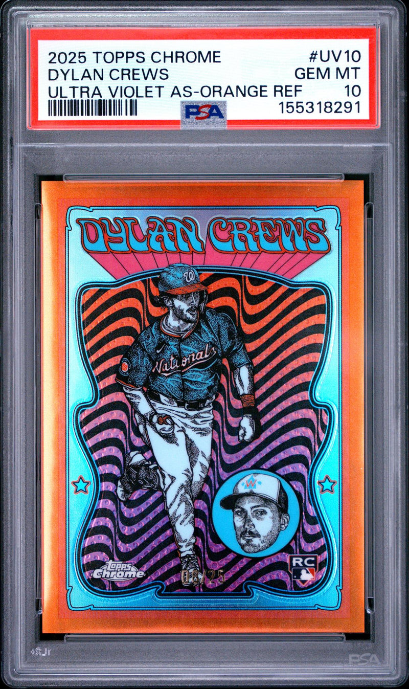 2025 Topps Chrome Ultra Violet All Stars Orange Refractor Dylan Crews #UV10 /25 PSA 10