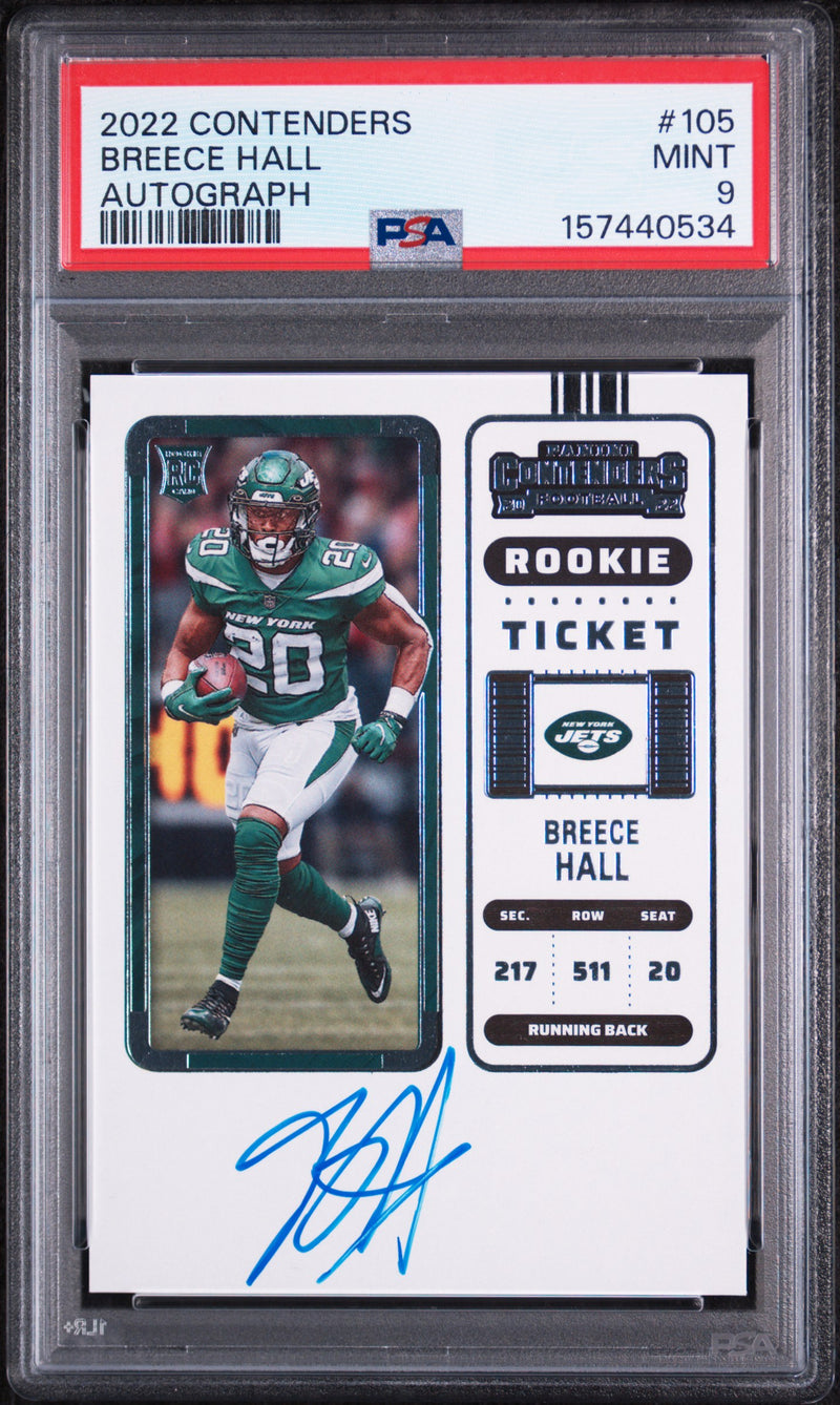 2022 Panini Contenders Breece Hall #105A PSA 9