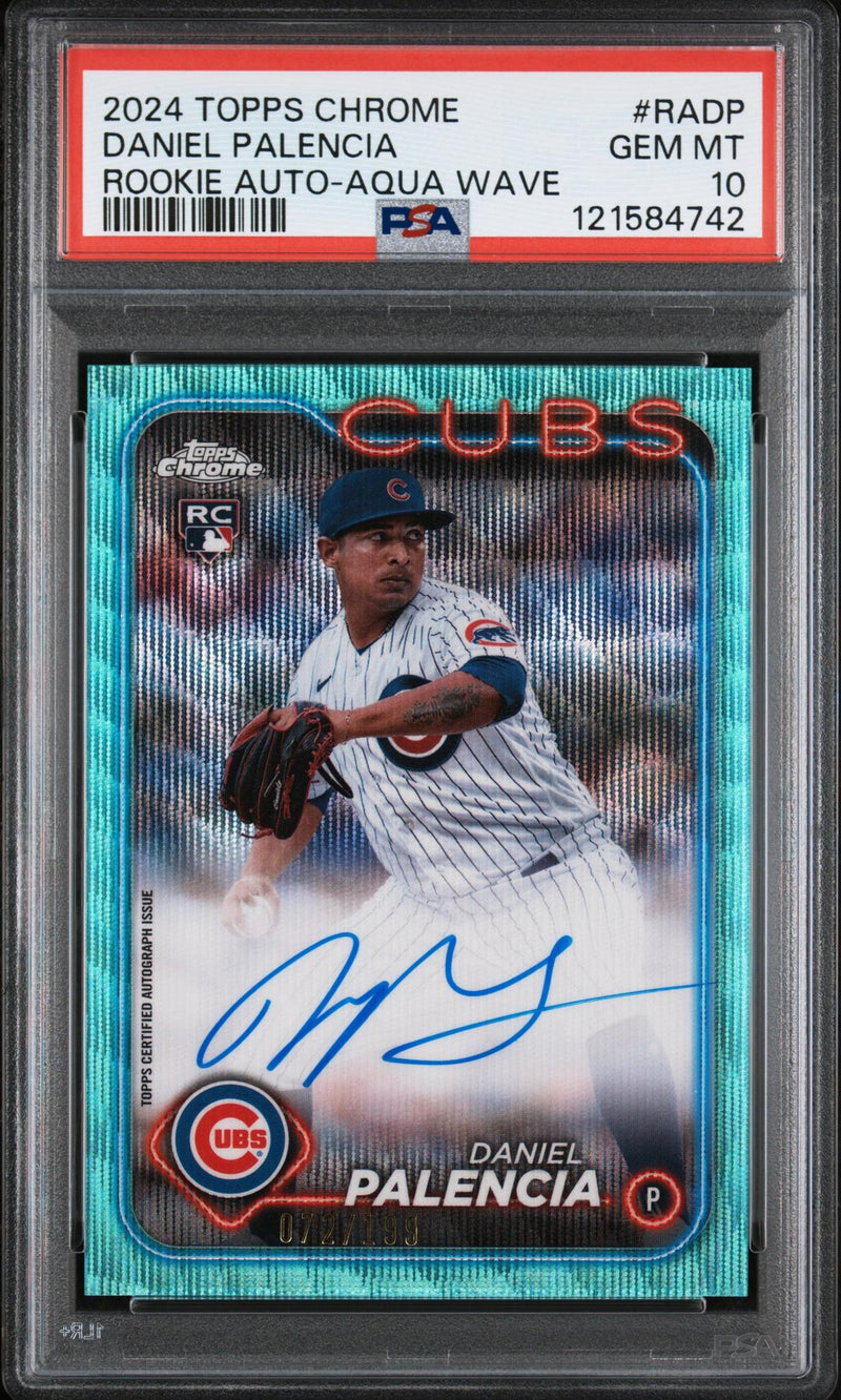 2024 Topps Chrome Rookie Autographs Aqua Wave Daniel Palencia #RADP /199 PSA 10