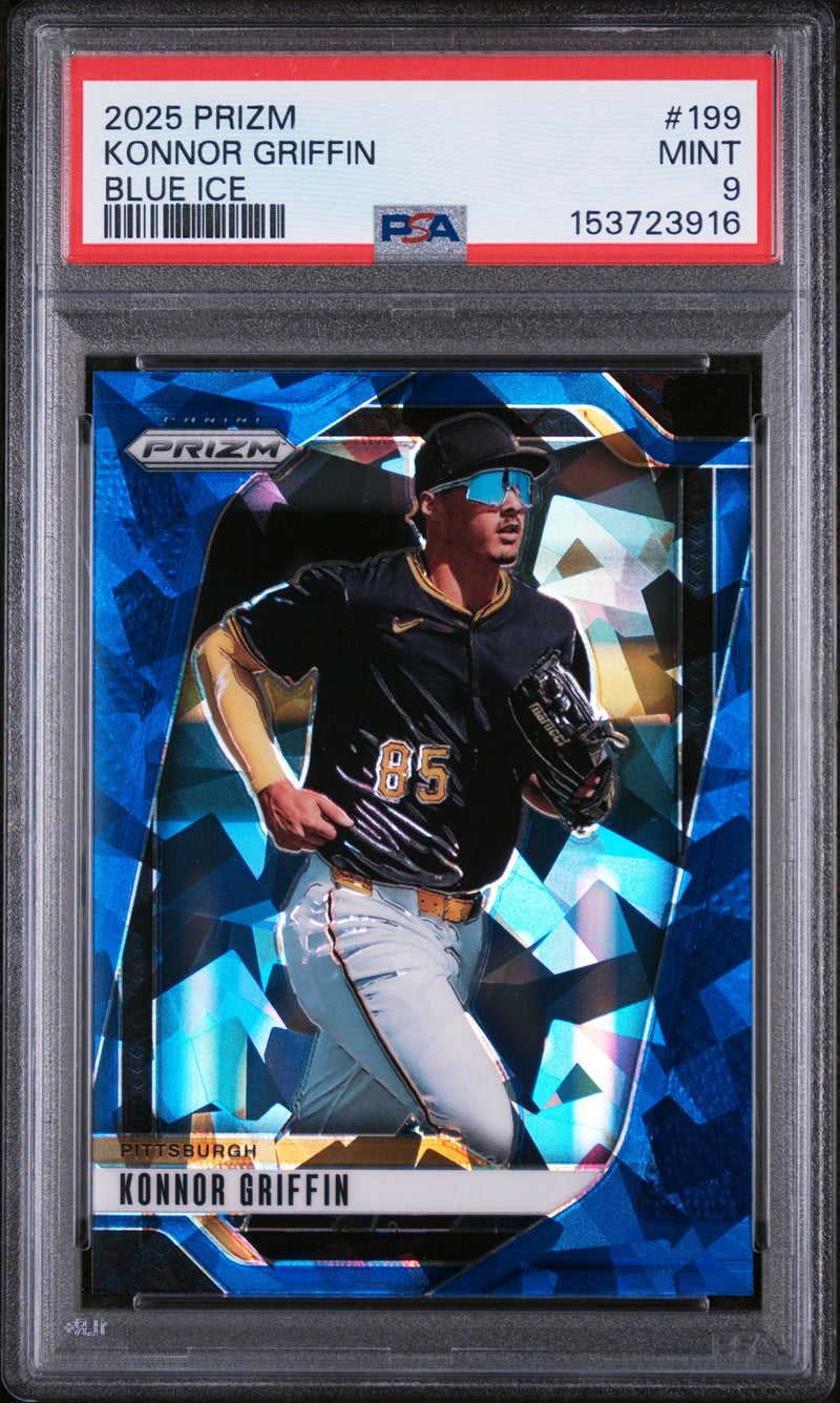 2025 Prizm Prizms Blue Ice Konnor Griffin #199 PSA 9