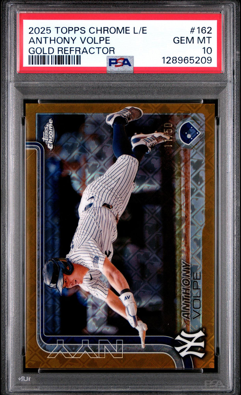 2025 Topps Chrome Logofractor Edition Gold Refractor Anthony Volpe #162 PSA 10