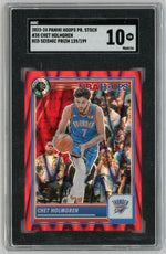 2023 NBA Hoops Premium Stock #38 Chet Holmgren Red Seismic /199 SGC 10