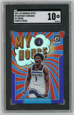 2021-22 Donruss Optic #9 Anthony Edwards My House Purple SGC 10