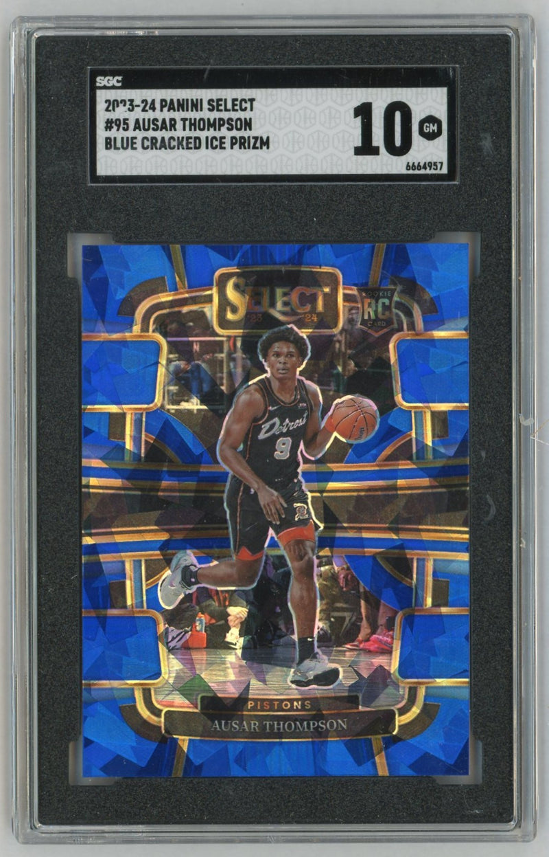 2023 Select #95 Ausar Thompson Blue Cracked Ice Rookie RC SGC 10