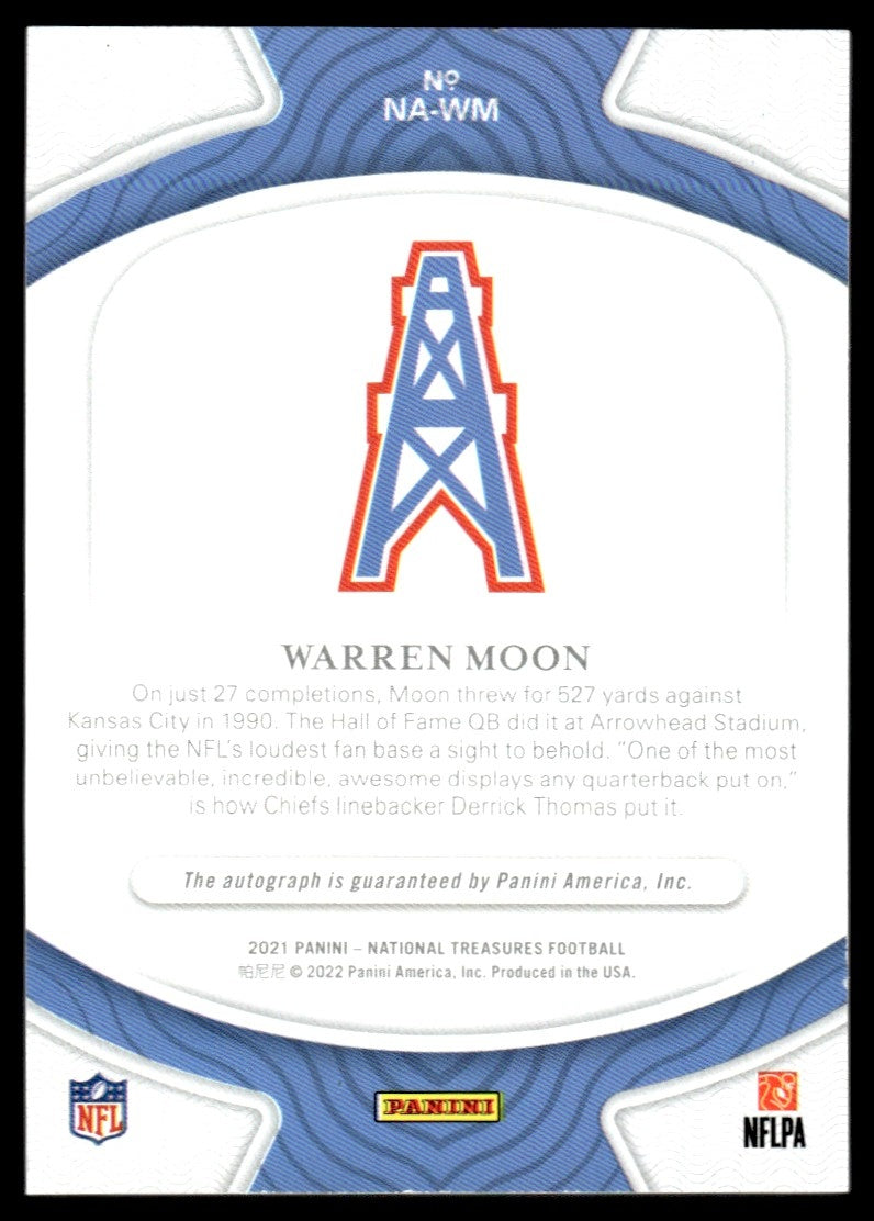 2021 Panini National Treasures Nat Archives Sigs Warren Moon #NA-WM Auto /49