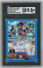 2023 Topps Chrome Update #AC-MBR Michael Brantley Blue Refractor Auto /150 SGC 9.5