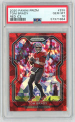 2020 Panini Prizm Red Ice Prizm Tom Brady #255 PSA 10