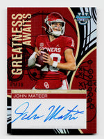 2025 Bowman's Best U #GA-JM John Mateer Greatness Awaits Black Refractor Auto /10