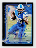 2025 Topps Chrome# BA-JG Jahmyr Gibbs Black Wave Refractor Auto SSP /10