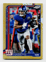 2025 Topps Chrome #225 Malik Nabers Gold Football Refractor /50