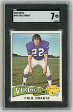 1975 Topps #496 Paul Krause SGC 7