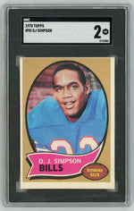 1970 Topps #90 O.J. Simpson Rookie RC SGC 2