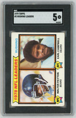 1979 Topps #3 Rushing Leaders Walter Payton/Earl Campbell SGC 5