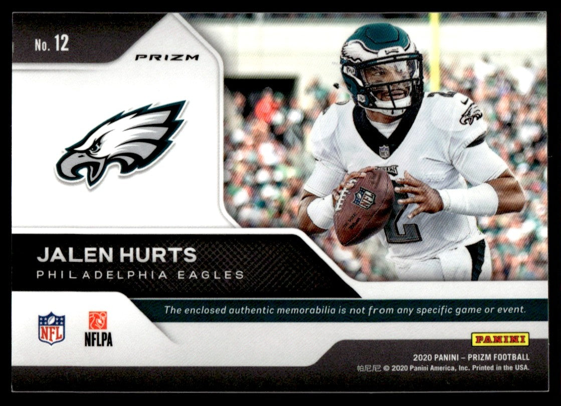 2020 Panini Prizm Rookie Gear Pink Prizm Jalen Hurts #12 Patch