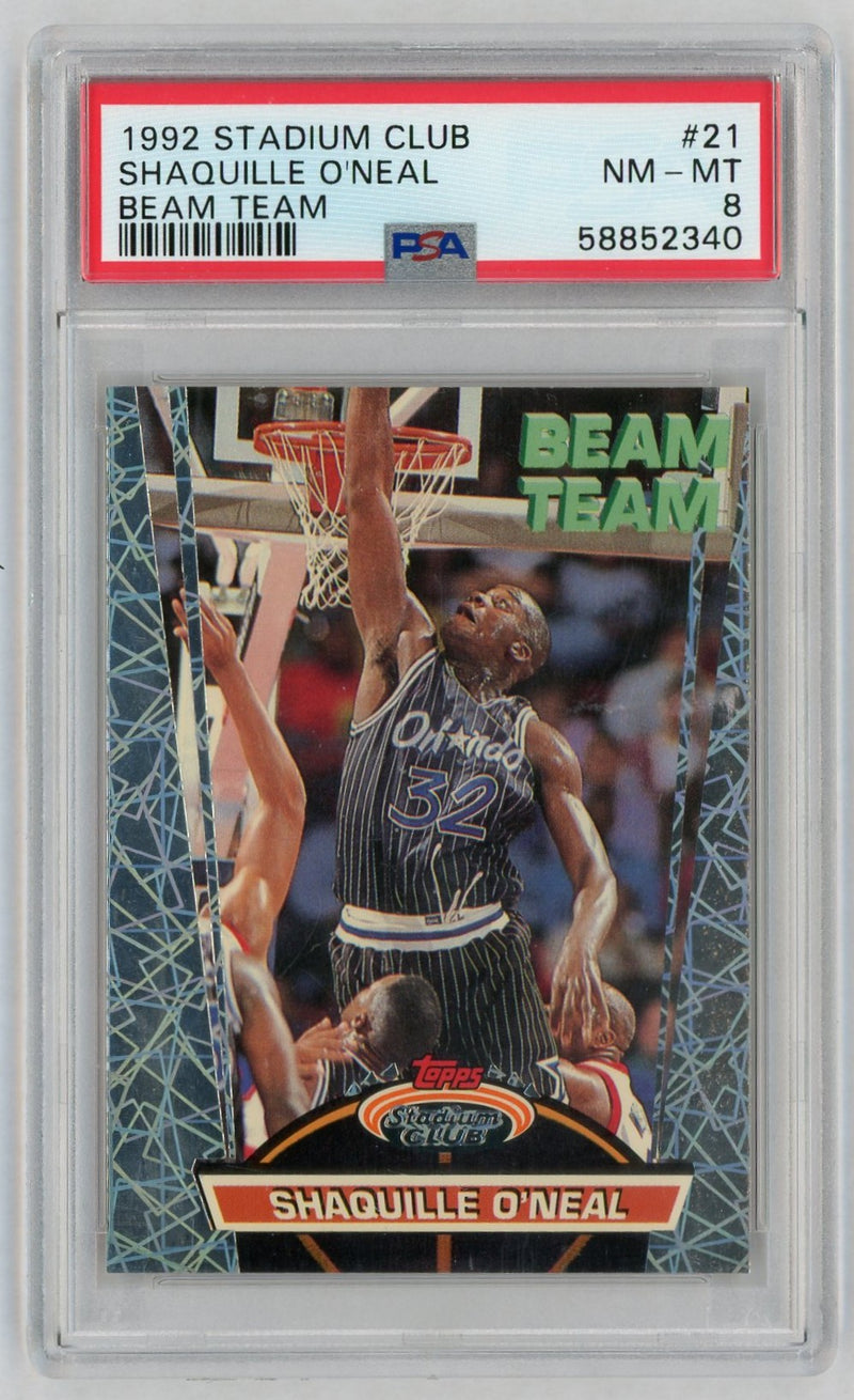 1992 Stadium Club Shaquille O'Neal Beam Team #21 PSA 8