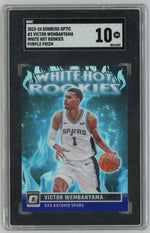 2023-24 Donruss Optic #2 Victor Wembanyama White Hot Rookies RC Purple SGC 10