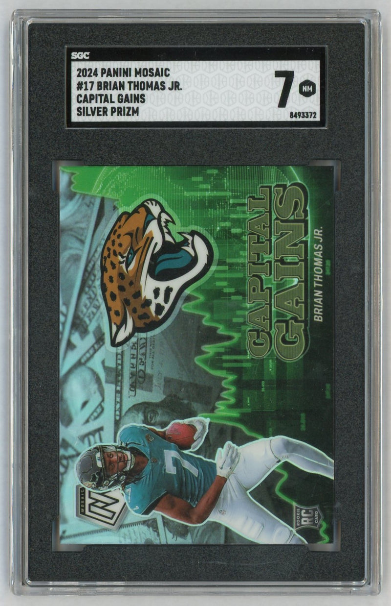 2024 Mosaic #17 Brian Thomas Jr. Capital Gains Silver Rookie RC SGC 7