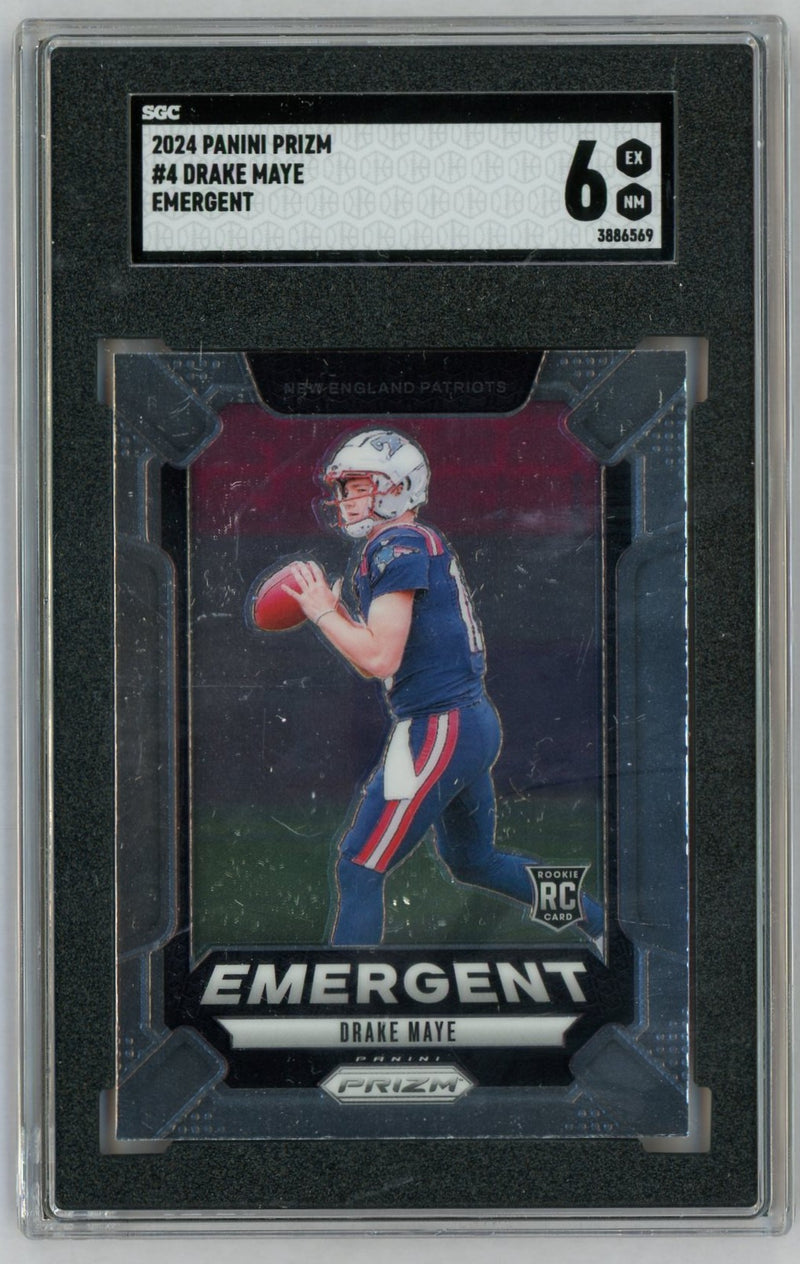 2024 Prizm #4 Drake Maye Emergent Rookie RC SGC 6