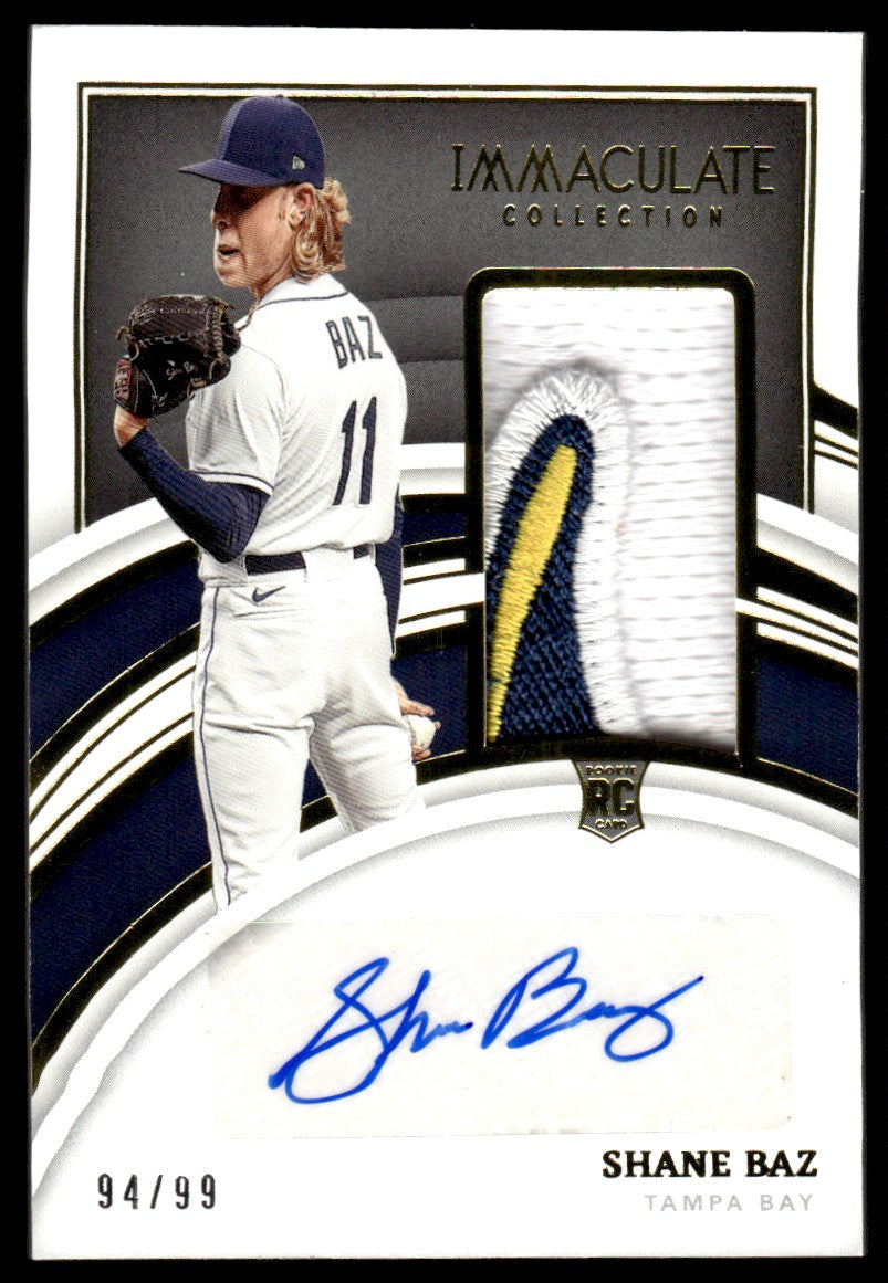 2022 Panini Immaculate Collection Shane Baz #136 RC Rookie Patch Auto /99